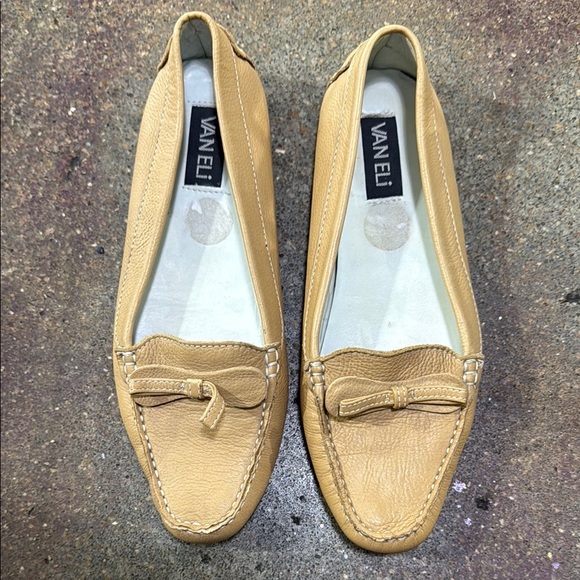 Vaneli Tan Leather Loafers - Picture 1 of 4